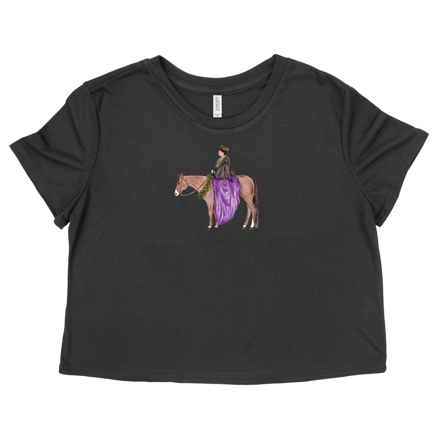 Purple Pa'u Girl Womens Flowy Crop Tee | Apparel
