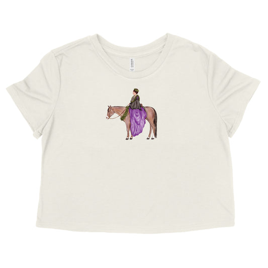 Purple Pa'u Girl Womens Flowy Crop Tee | Apparel