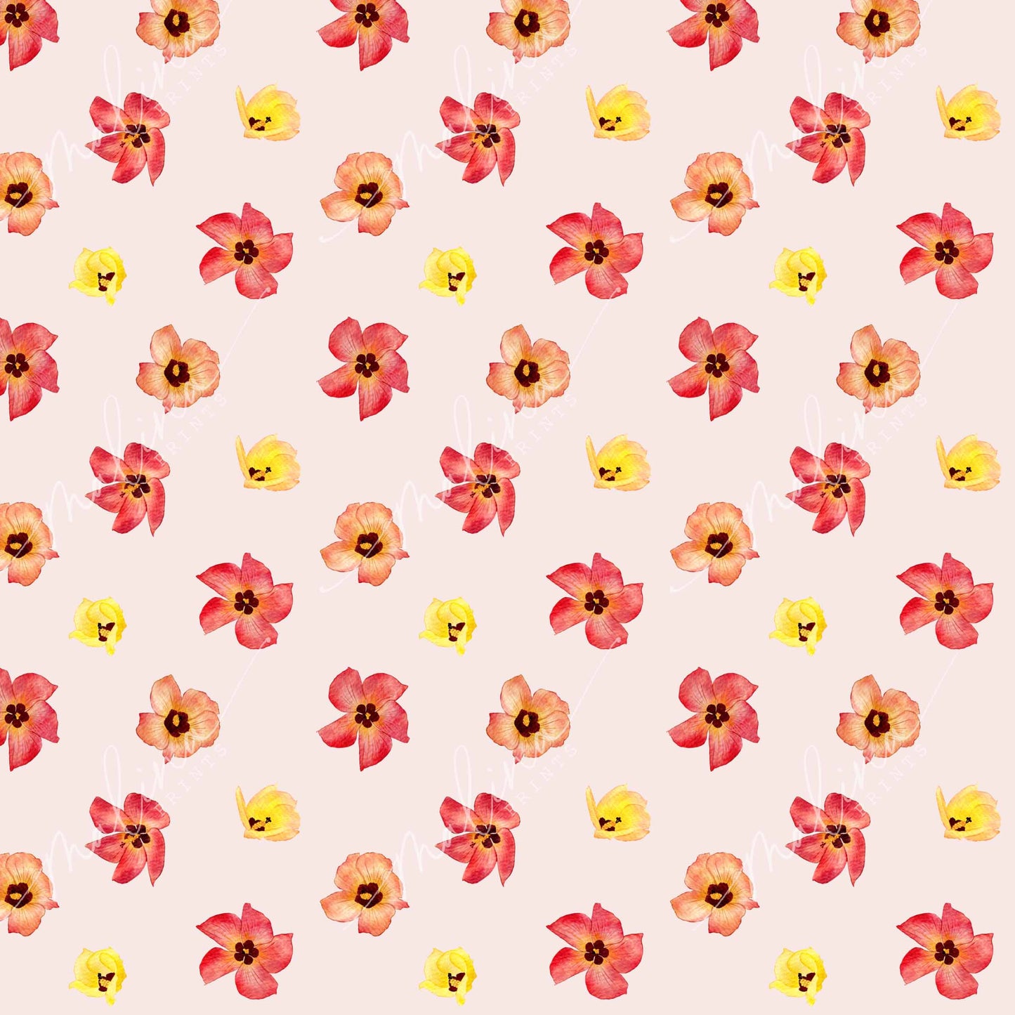 Scattered Hau- Pink | Seamless Repeat Pattern