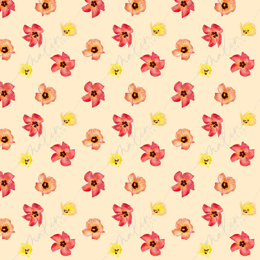 Scattered Hau- Yellow | Seamless Repeat Pattern