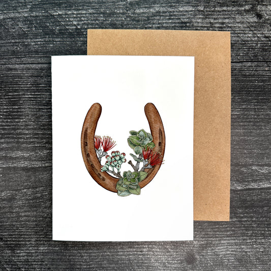 Single Horseshoe- Ohia Lehua | Greeting Card