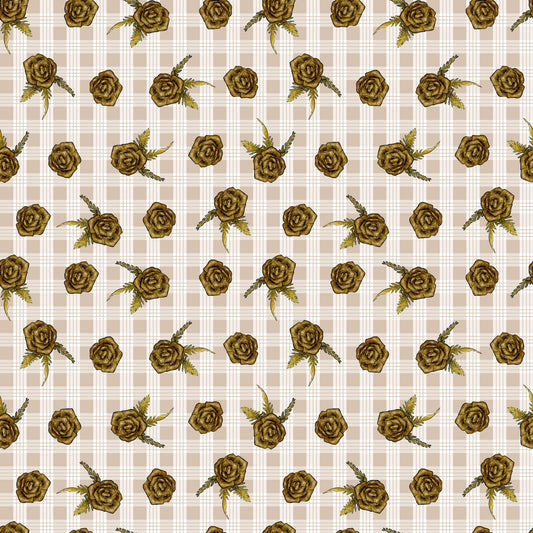 Ti Roses- Sand Palaka | Seamless Repeat Pattern