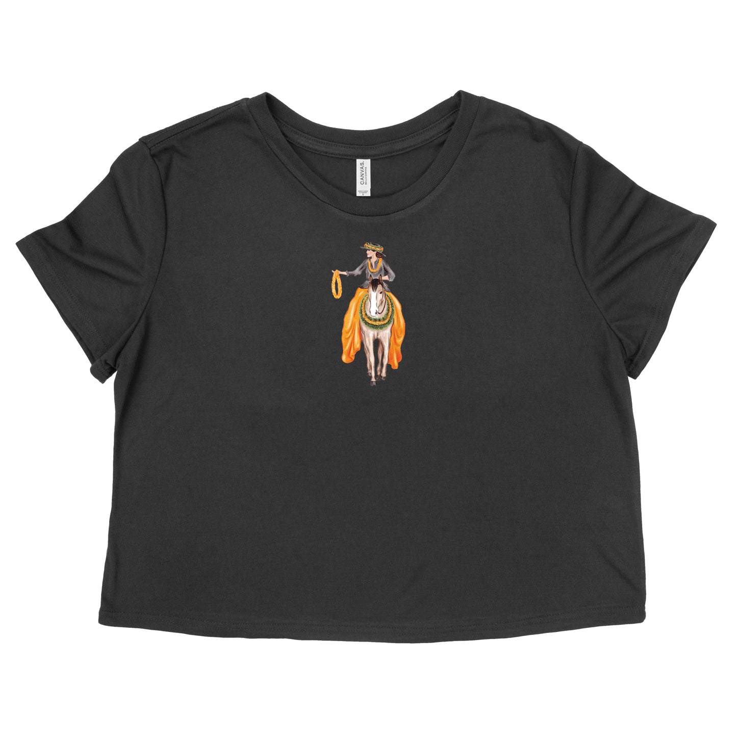 Orange Pa'u Girl Womens Flowy Crop Tee | Apparel
