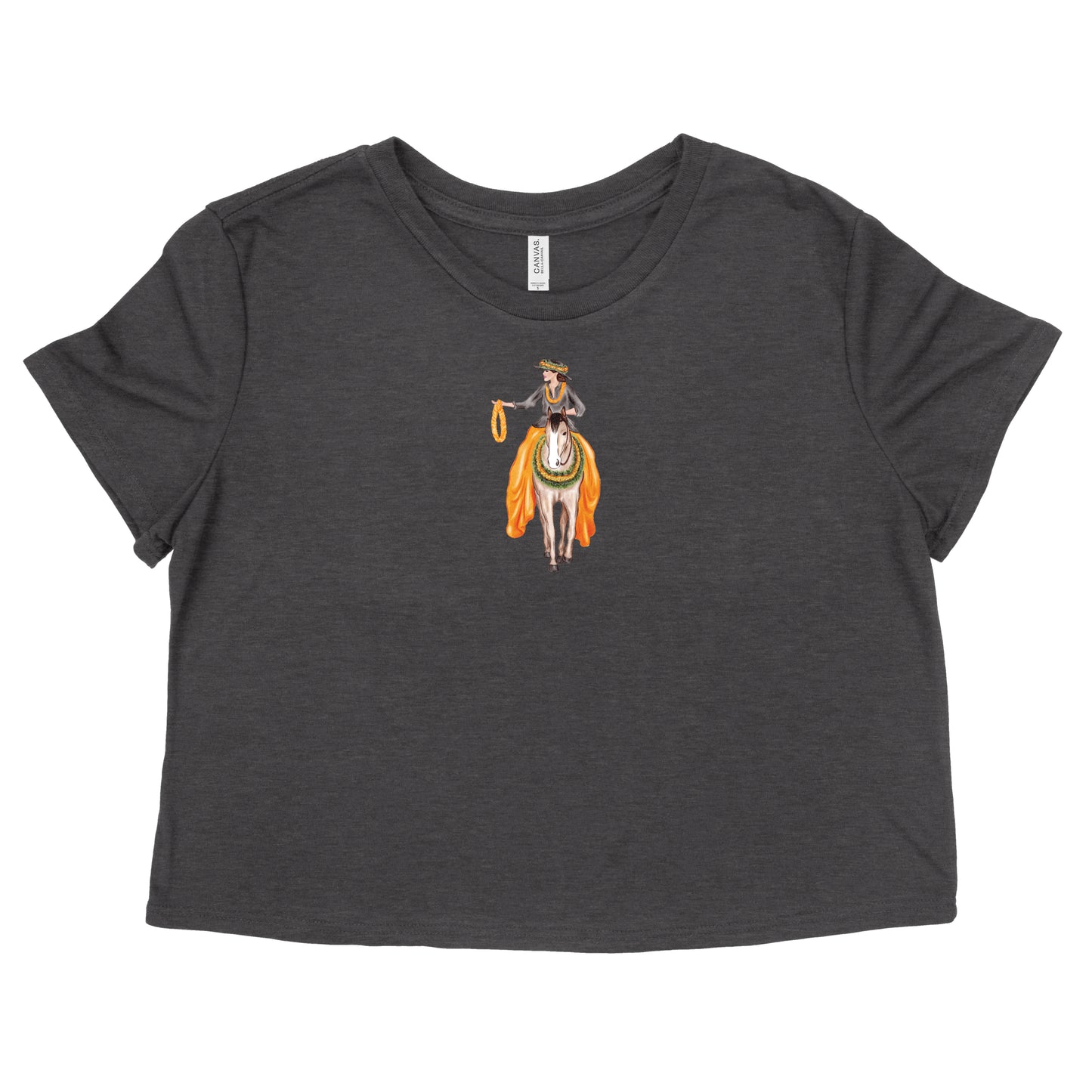 Orange Pa'u Girl Womens Flowy Crop Tee | Apparel