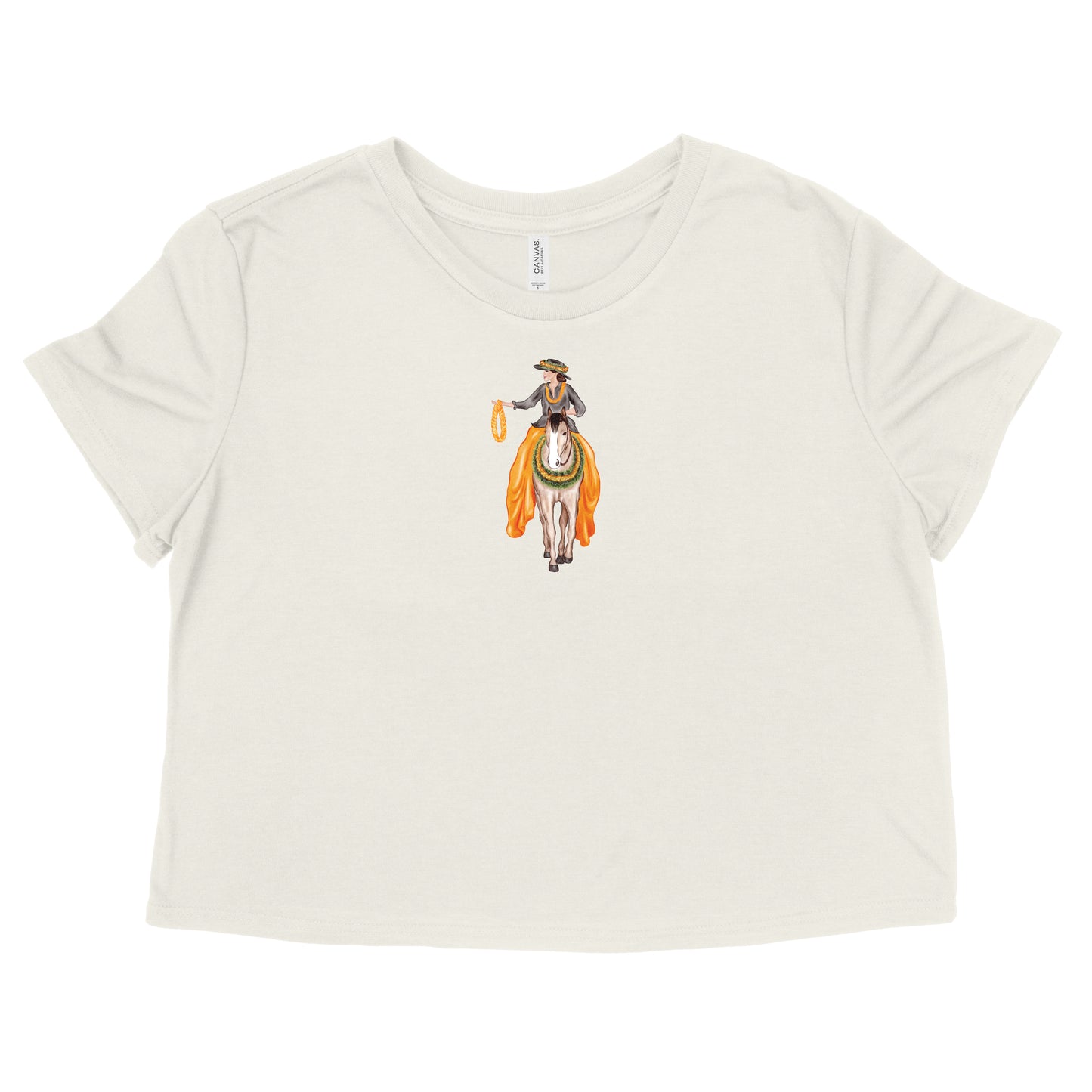 Orange Pa'u Girl Womens Flowy Crop Tee | Apparel