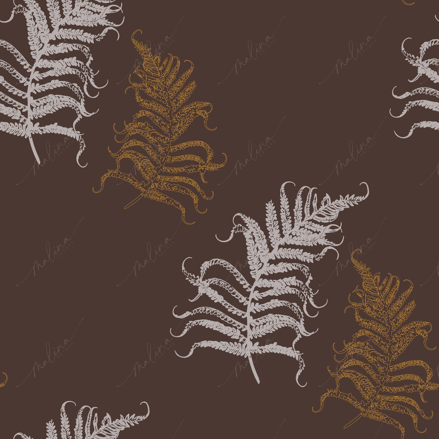 Fern Scatter | Seamless Repeat Pattern