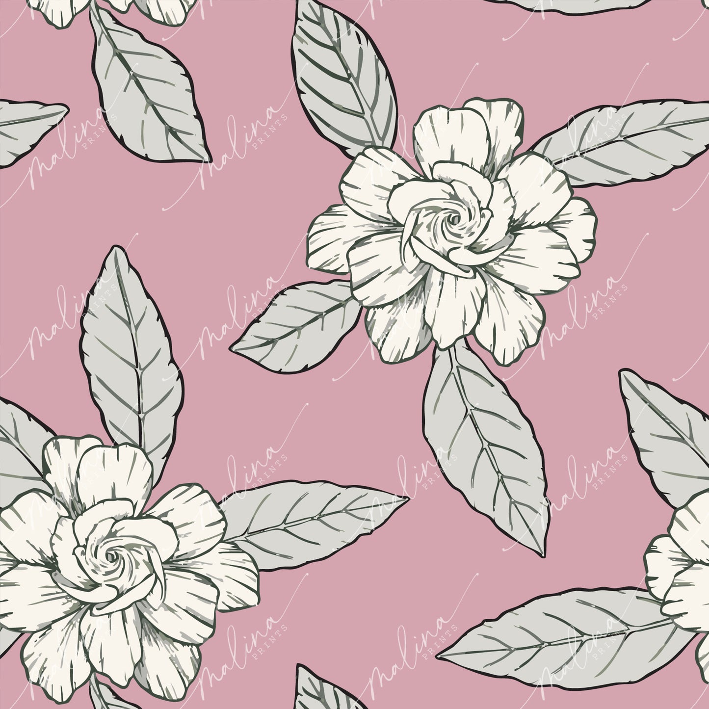 Gardenia | Seamless Repeat Pattern