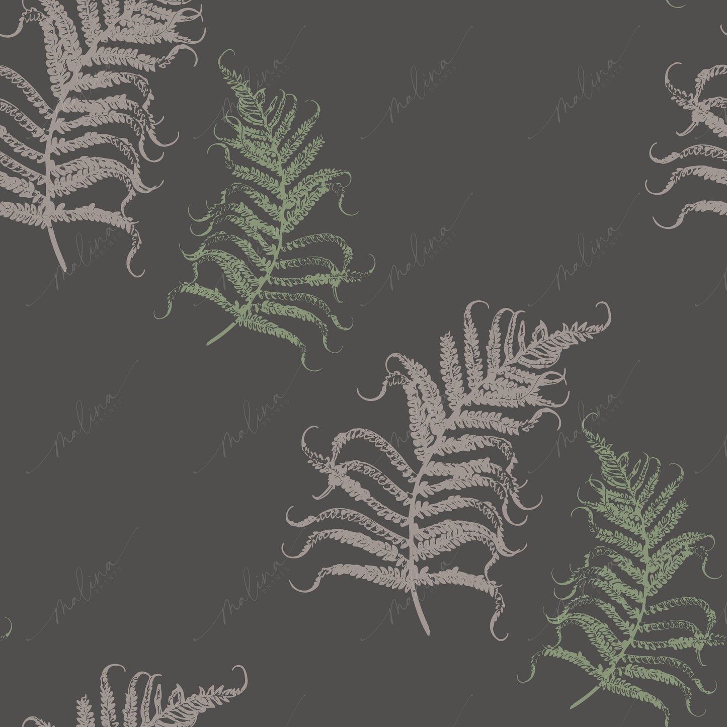 Fern Scatter | Seamless Repeat Pattern
