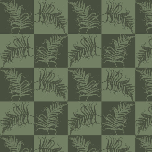 Fern Checkerboard | Seamless Repeat Pattern