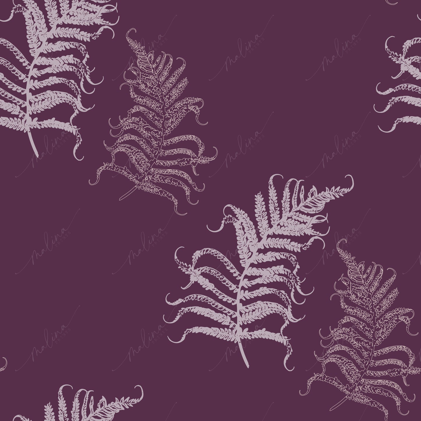 Fern Scatter | Seamless Repeat Pattern