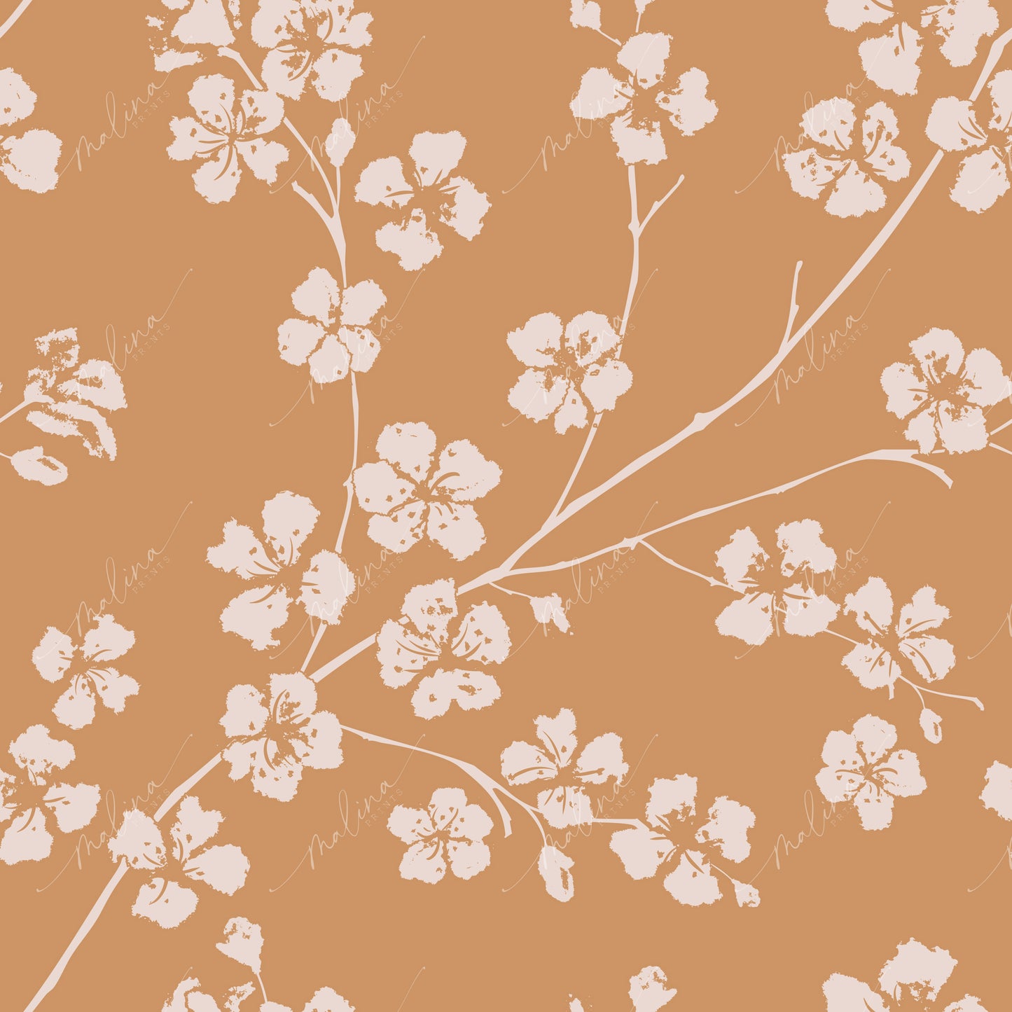 Cherry Blossom Branches | Seamless Repeat Pattern